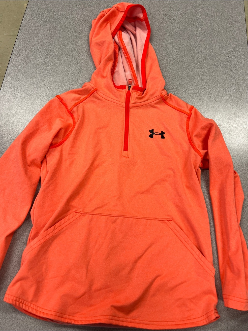 Under Armour Bright Orange Quarter-Zip Hoodie